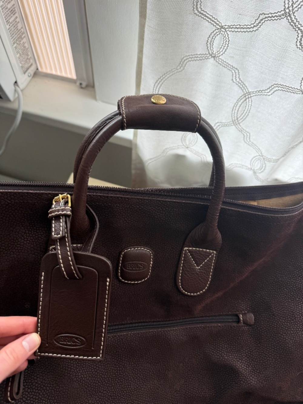 Bric's Italian leather brown duffel bag